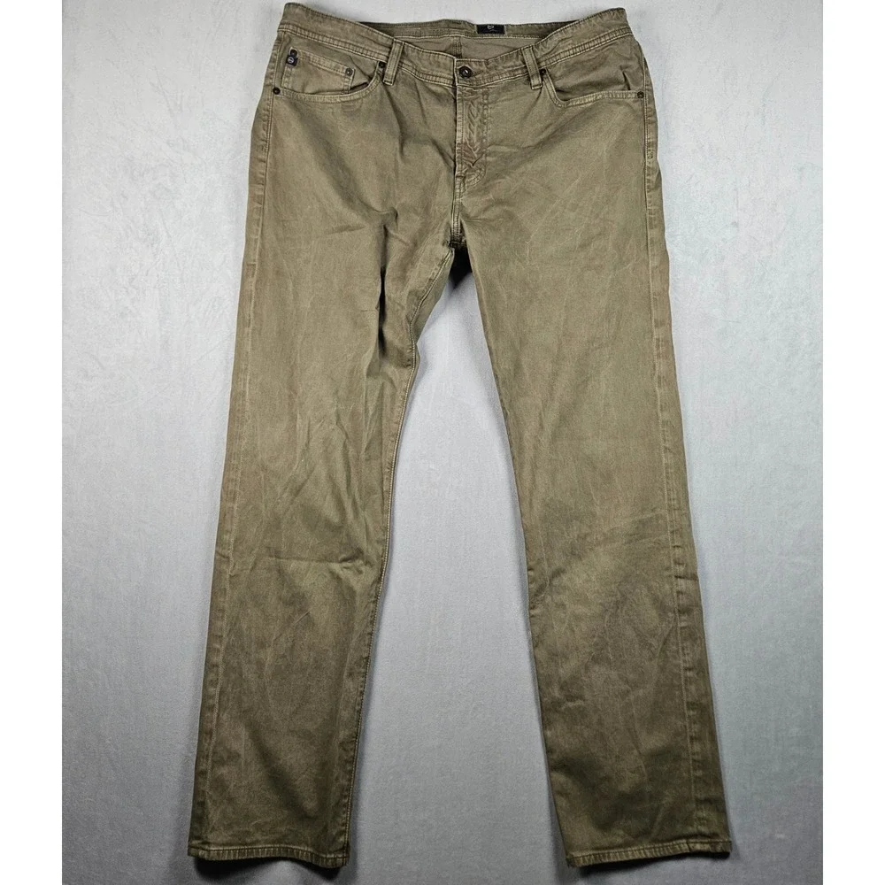 Adriano Goldschmied The Graduate Jeans Mens 38x32 Olive Tailored Leg Designer